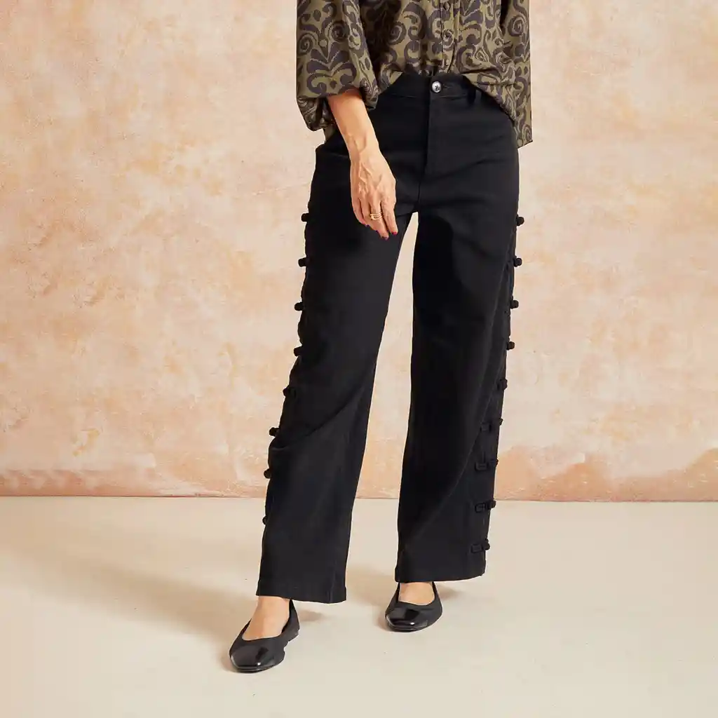 Pantalón Mujer Nudos 40 Negro