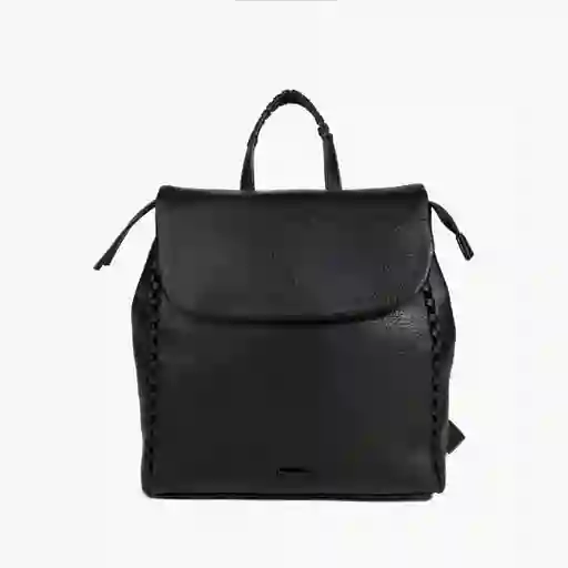 Mochila Mujer Detalle Trenza Negro