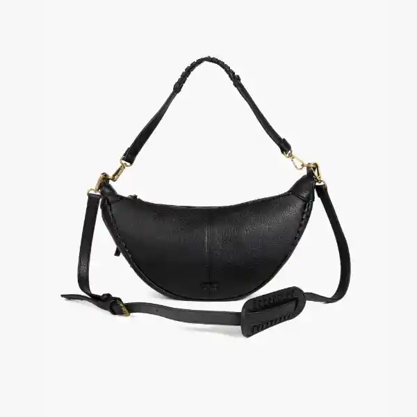 Cartera Bandolera Mujer Detalles Tejidos Negro