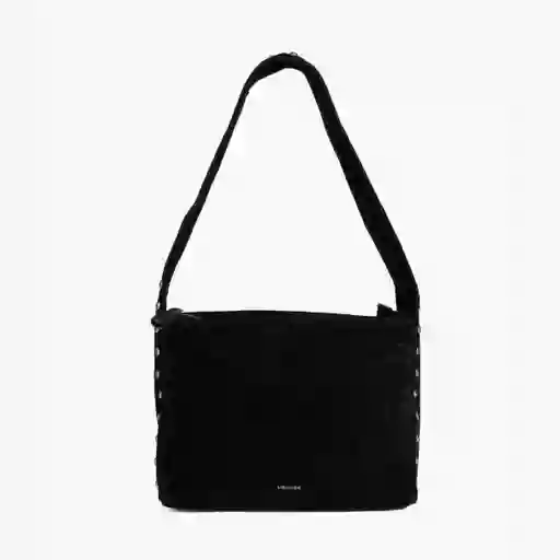 Cartera De Hombro Mujer Gamuza Negro