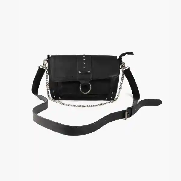 Cartera Bandolera Mujer Detalle Cadena Negro