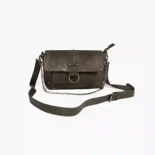 Cartera Bandolera Mujer Detalle Cadena Gris