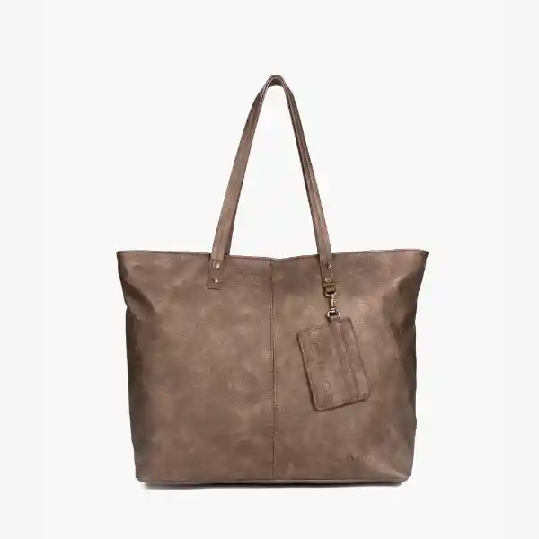 Cartera Tote Mujer Mate Tarjetero Café