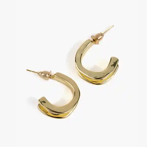 Aros Mujer Argolla Relieve Dorado