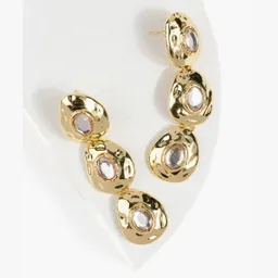 Aros Mujer Óvalos Colgando Dorado