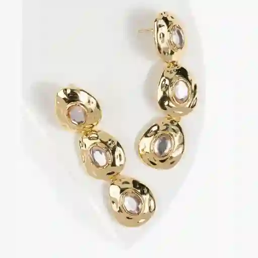 Aros Mujer Óvalos Colgando Dorado