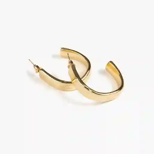 Aros Mujer Argollas Gruesas Irregulares Dorado