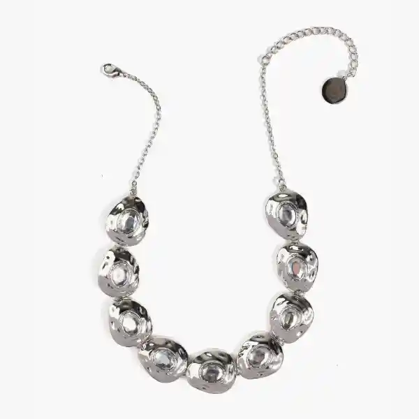Collar Mujer Óvalos Plateado