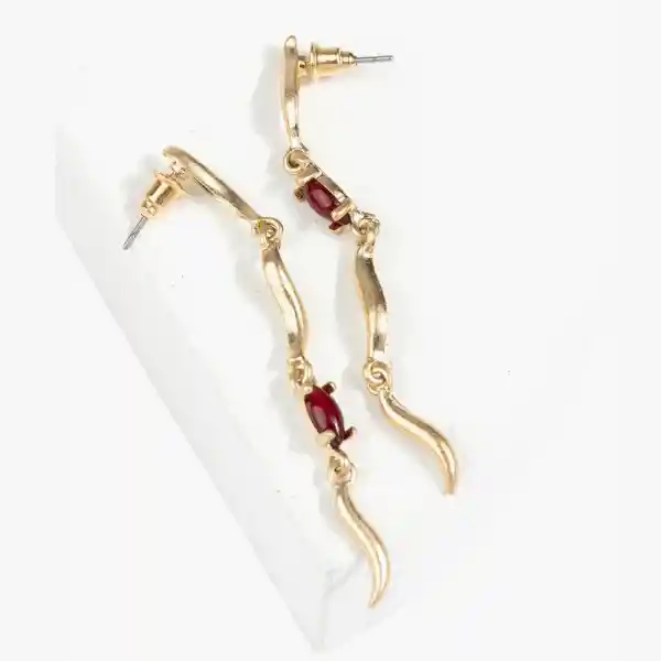 Aros Mujer Media Lunas Irregulares Dorado