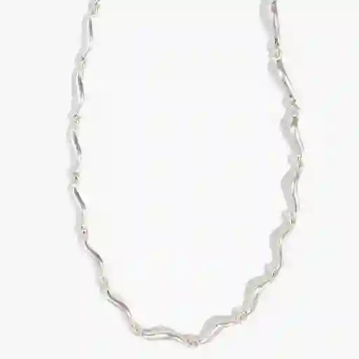 Collar Mujer Media Lunas Plateado