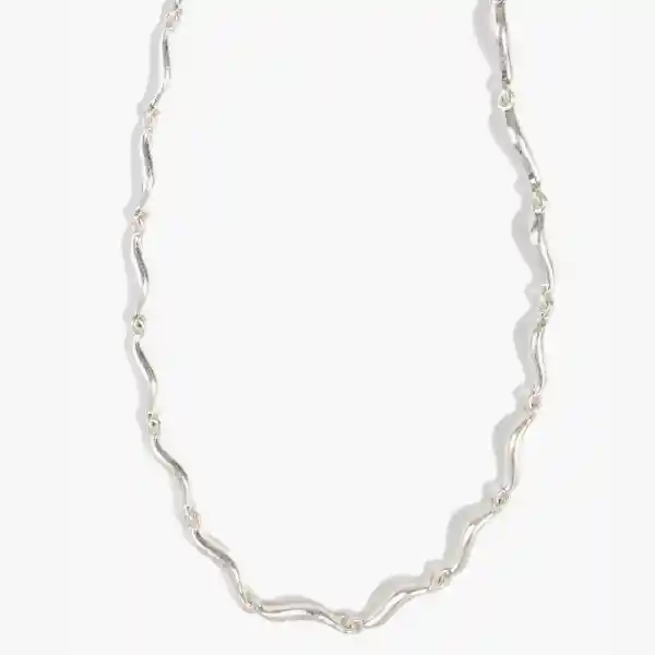 Collar Mujer Media Lunas Plateado
