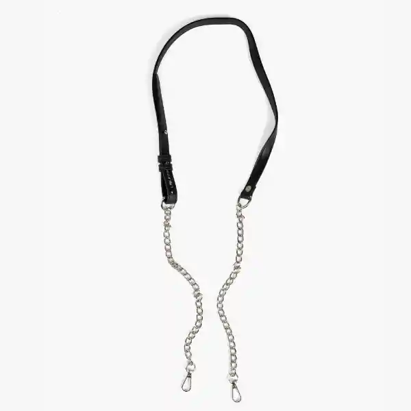 Correa Strap Cartera Mujer Con Cadena Negro