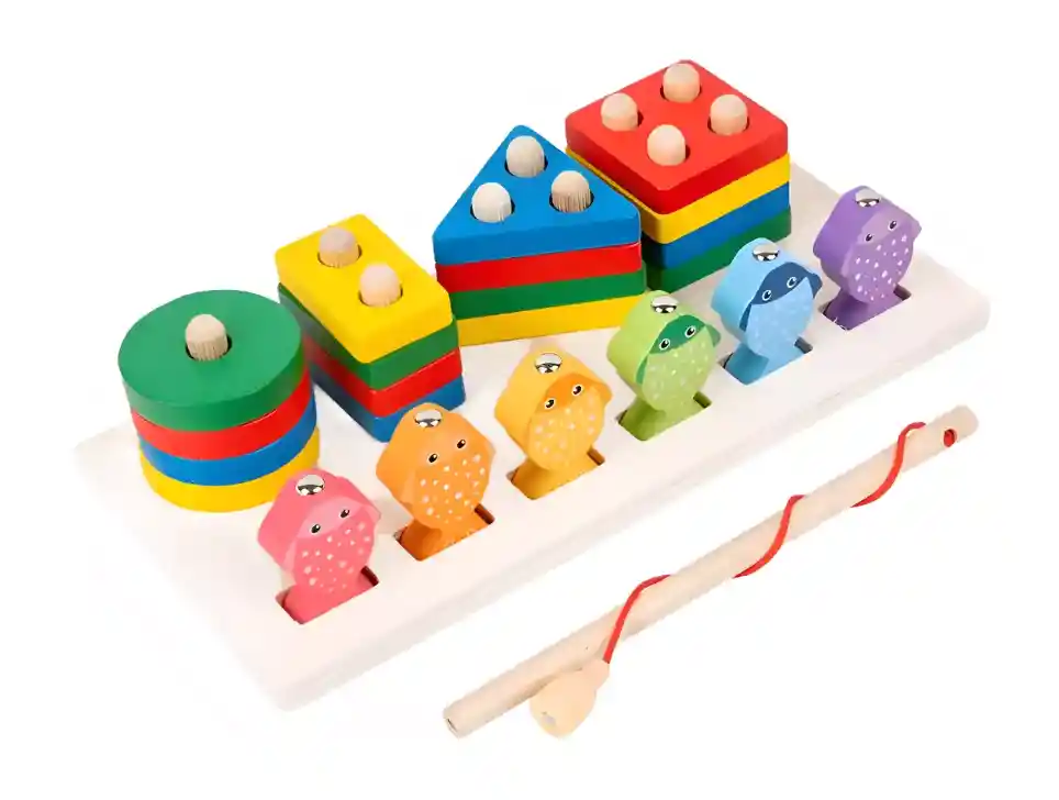 Juego De Pesca Magnético Y Encaje De Madera