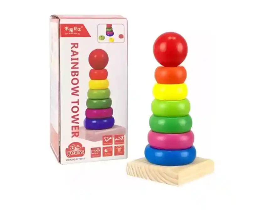 Torre Madera Juego De Encaje Didáctico