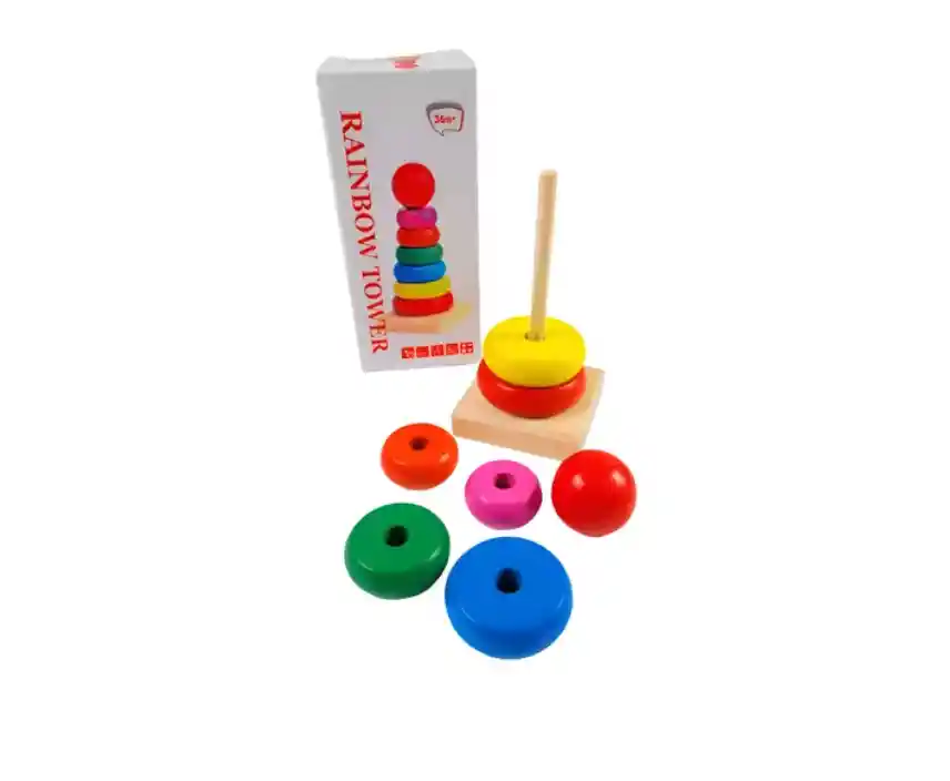 Torre Madera Juego De Encaje Didáctico