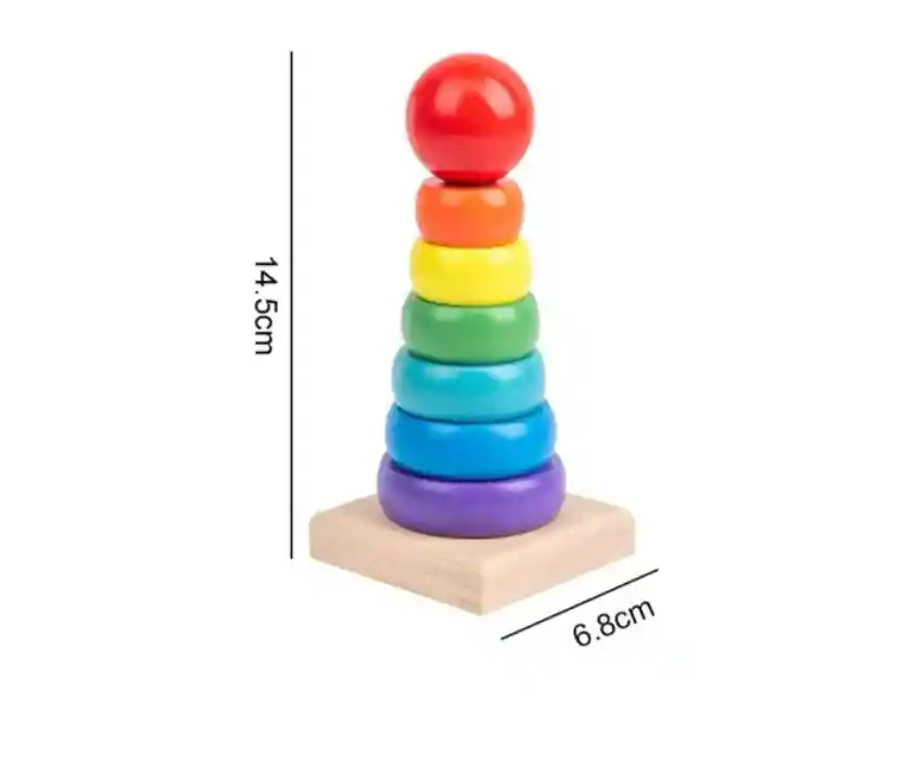 Torre Madera Juego De Encaje Didáctico