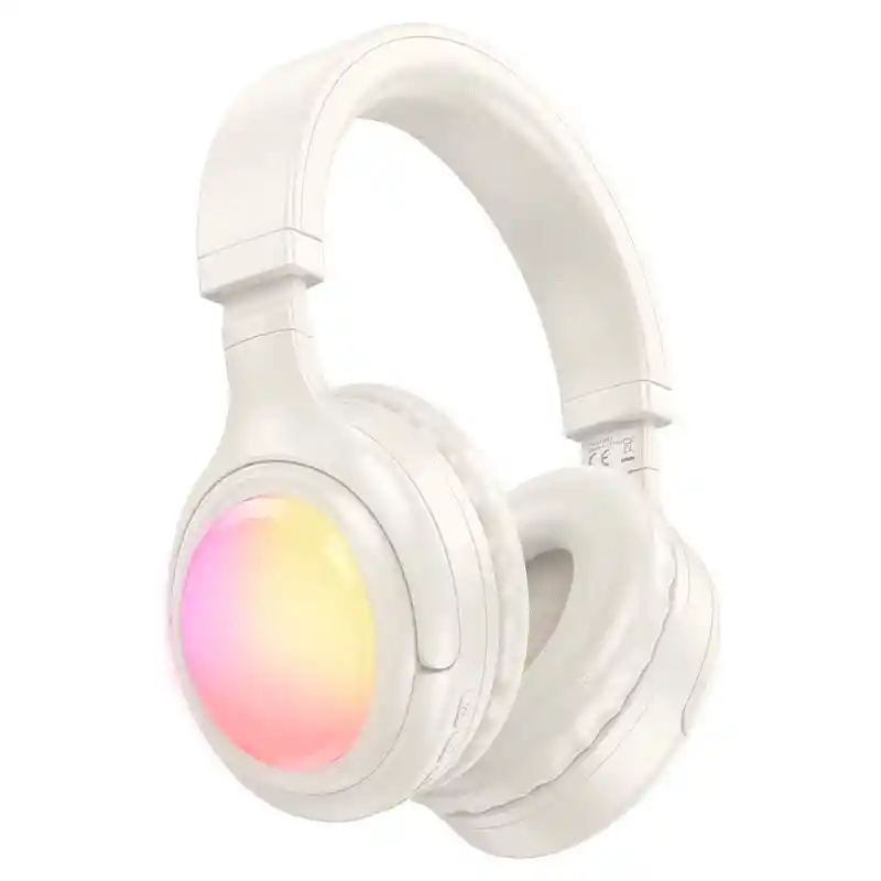Audifonos Inalambricos Bluetooth De Cintillo Rgb Hoco W48 46hrs Blanco