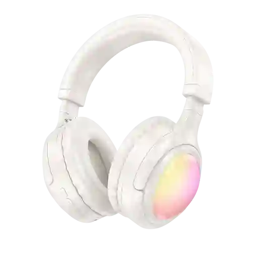 Audifonos Inalambricos Bluetooth De Cintillo Rgb Hoco W48 46hrs Blanco