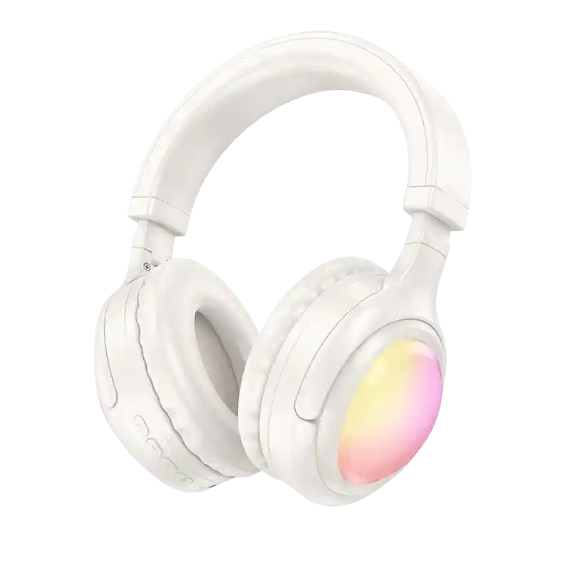 Audifonos Inalambricos Bluetooth De Cintillo Rgb Hoco W48 46hrs Blanco