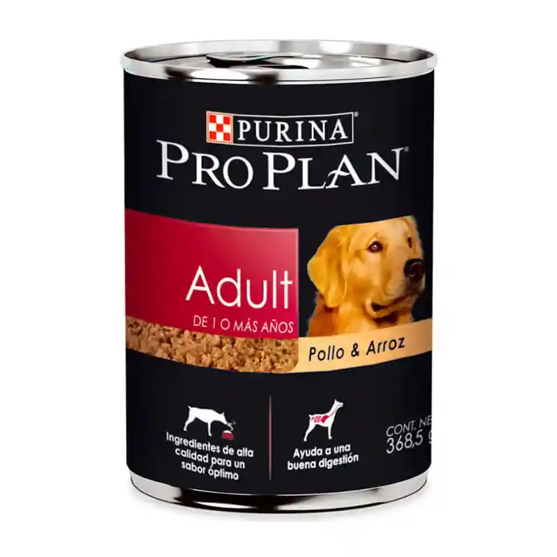 Alimento Humedo Purina Pro Plan Adulto Pollo Y Arroz Lata 370gr