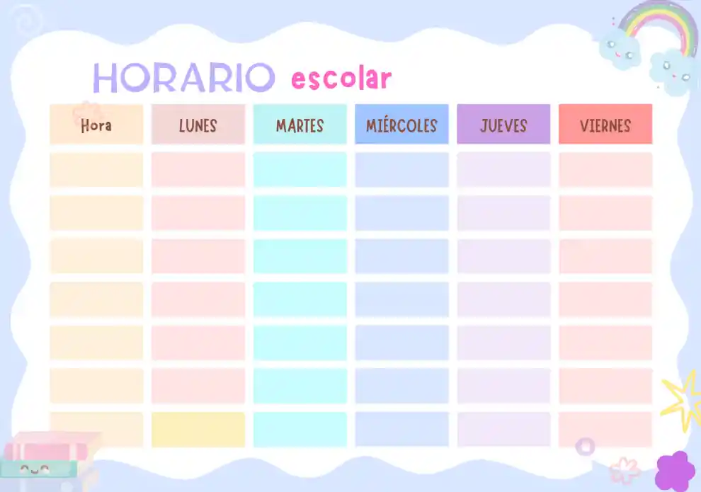 Horario Escolar Adhesivo