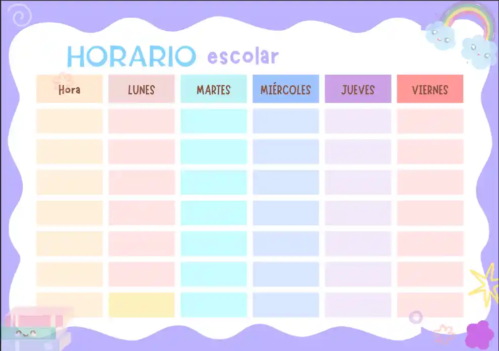 Horario Escolar Adhesivo