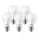 5 Ampolletas Led Ecohome Ledbulb 7w E27 3000khv 1pf/20ar Philips
