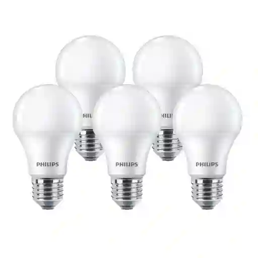 5 Ampolletas Led Ecohome Ledbulb 9w E27 6500khv 1pf/20ar Philips