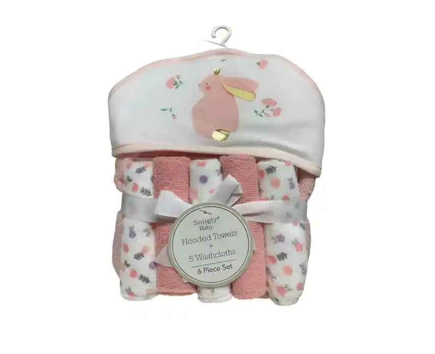 Set Toalla Con 5 Babitas Colores Pasteles