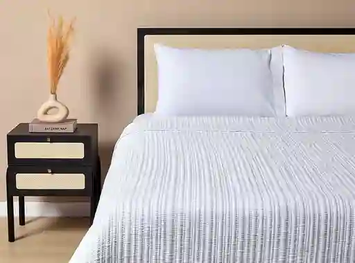 Cubrecama King Blanco Stitching