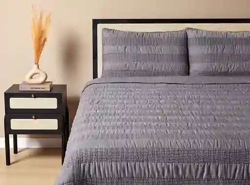 Cubrecama 2pl Lineas Gris