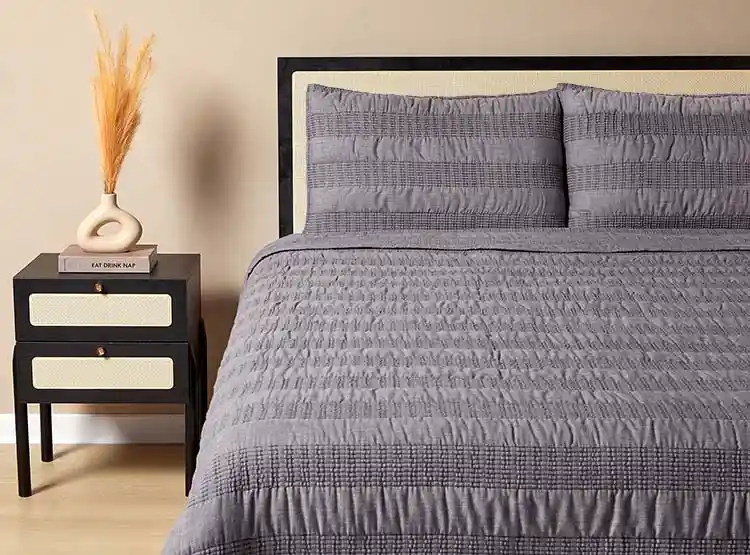 Cubrecama 2pl Lineas Gris