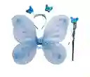 Alas Hada Mariposa Con Luz Disfraz Niña Varita Y Cintillo