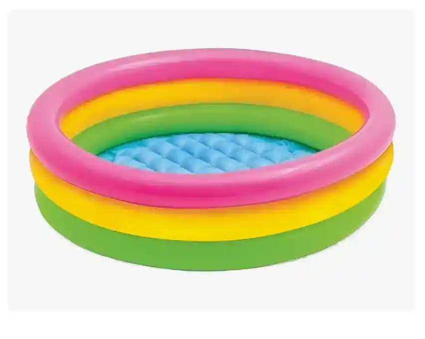 Pileta Inflable Redonda Tricolor 90 Cm Bebes Niños Infantil