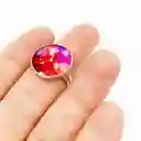 Anillo Círculo De Resina Fucsia