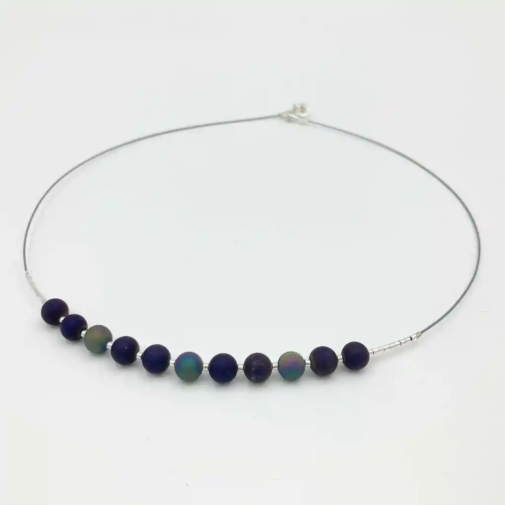 Collar Piedras Tornasol Y Mostacillas Miyuki