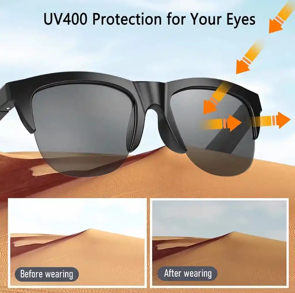Lentes De Sol Recargable Con Parlante Bluetooth