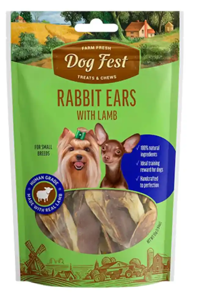 Dog Fest Orejas De Conejo Con Cordero 55g