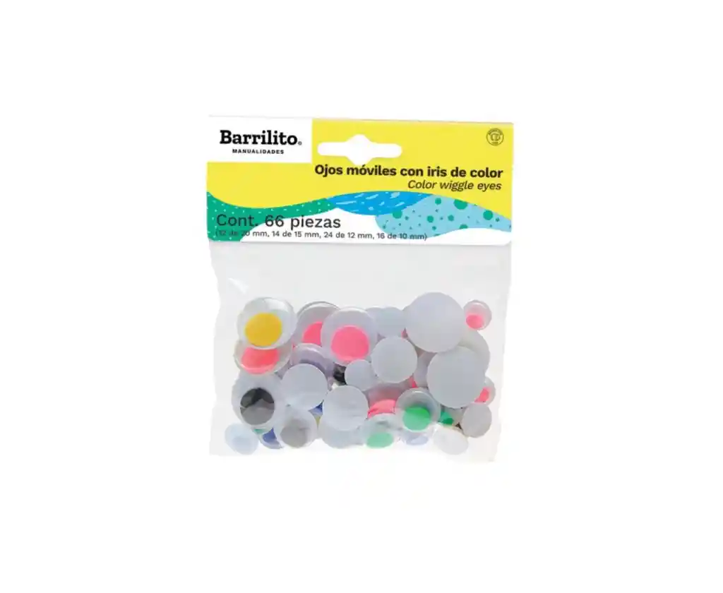Ojitos Surtidos Barrilito Con Iris De Color Paquete De 66 Unidades