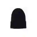 Gorro Beanie De Lana Adulto Con Doblez Negro Forro Polar