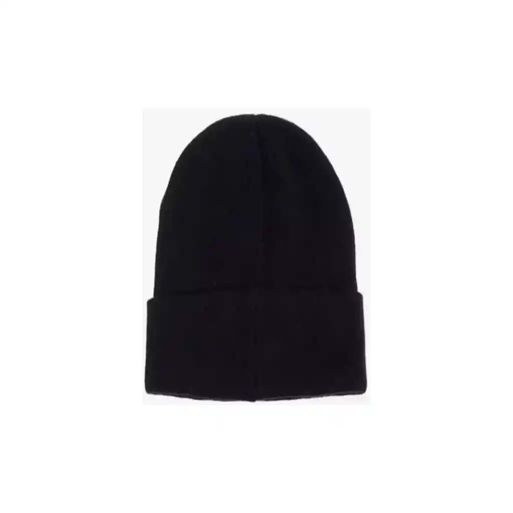 Gorro Beanie De Lana Adulto Con Doblez Negro Forro Polar