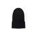 Gorro Beanie De Lana Adulto Con Doblez Negro Forro Polar