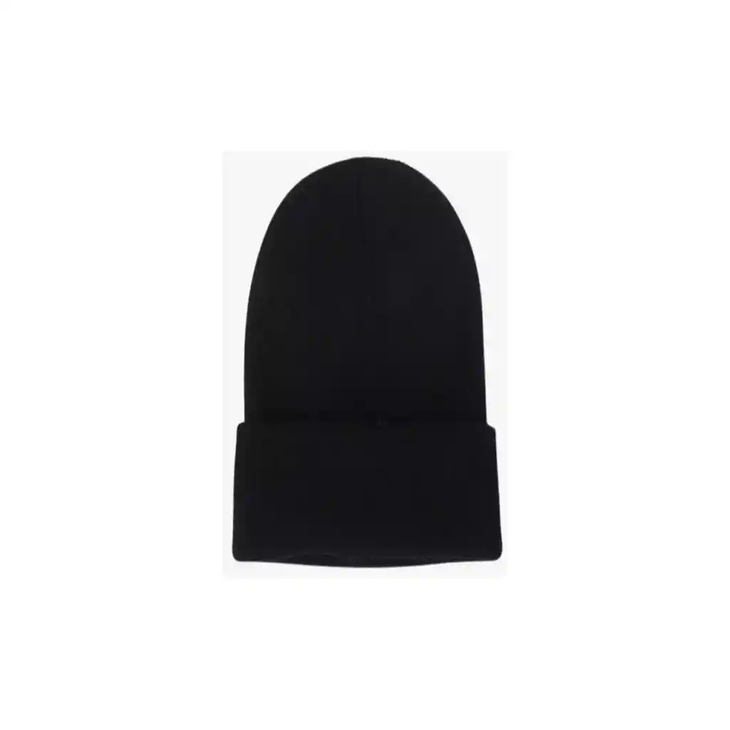 Gorro Beanie De Lana Adulto Con Doblez Negro Forro Polar