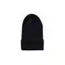Gorro Beanie De Lana Adulto Con Doblez Negro Forro Polar