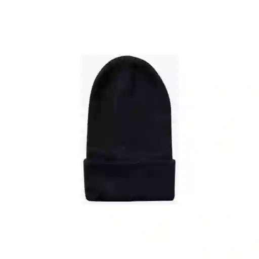 Gorro Beanie De Lana Adulto Con Doblez Negro Forro Polar