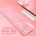 Kit Mouse Y Teclado Gamer Rosa Usb Con Luz Led Para Pc Lap