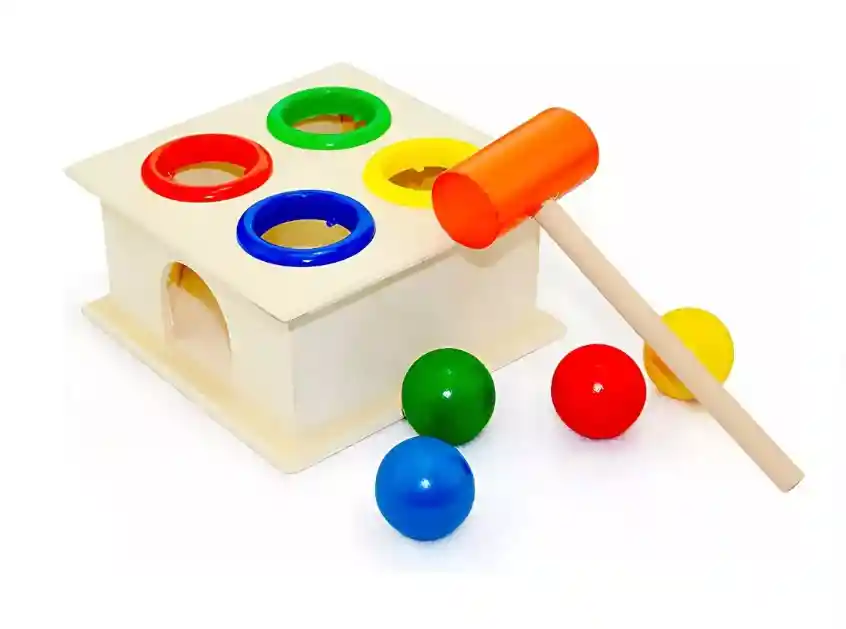 Caja Martillo Didactico Motricidad Juguete Madera Montessori