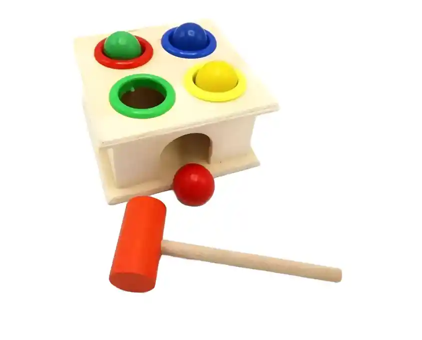 Caja Martillo Didactico Motricidad Juguete Madera Montessori