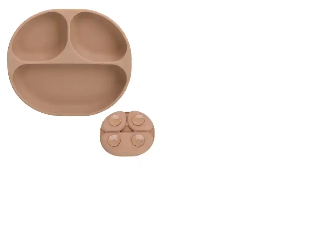 Plato De Silicona Con Succion Caramel