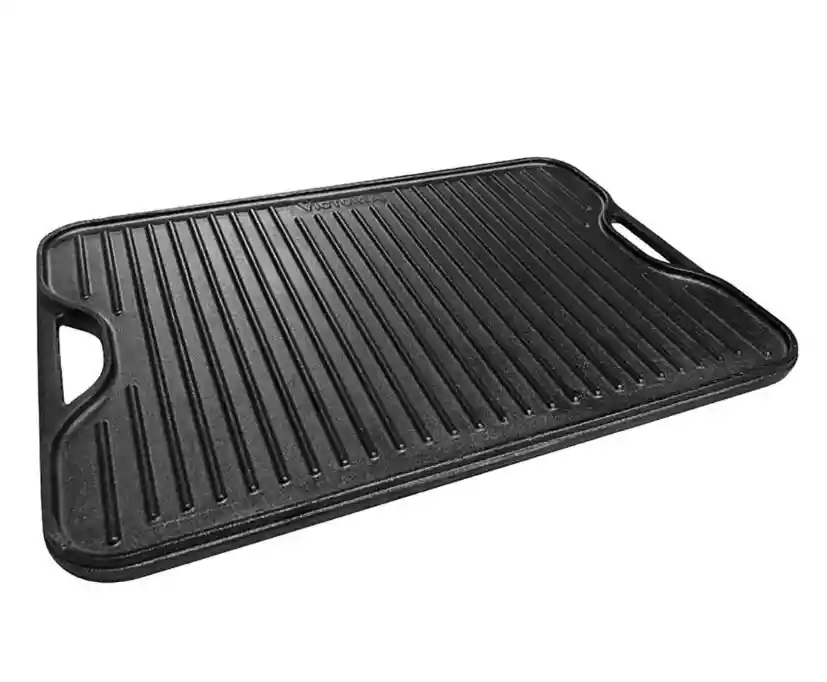 Plancha Reversible Hierro Fundido Precurado 33 X 21 Cm, Victoria
